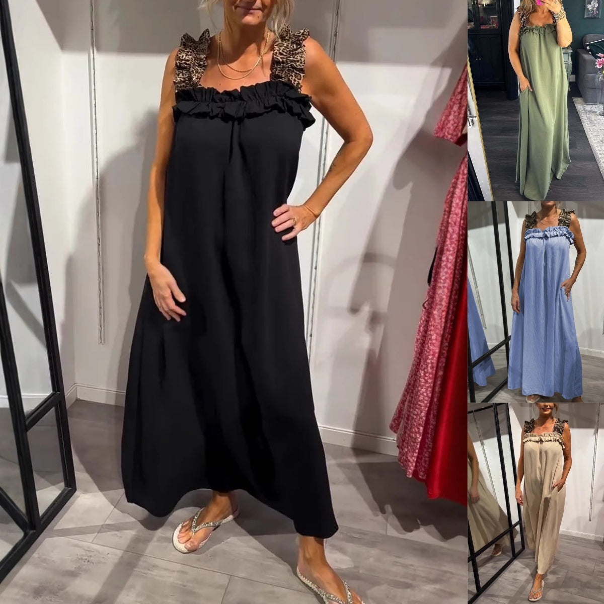 🔥Soldes d'été🔥Robe maxi sans manches décontractée avec poches(53 % de réduction)