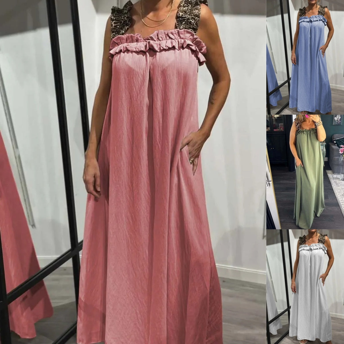 🔥Soldes d'été🔥Robe maxi sans manches décontractée avec poches(53 % de réduction)