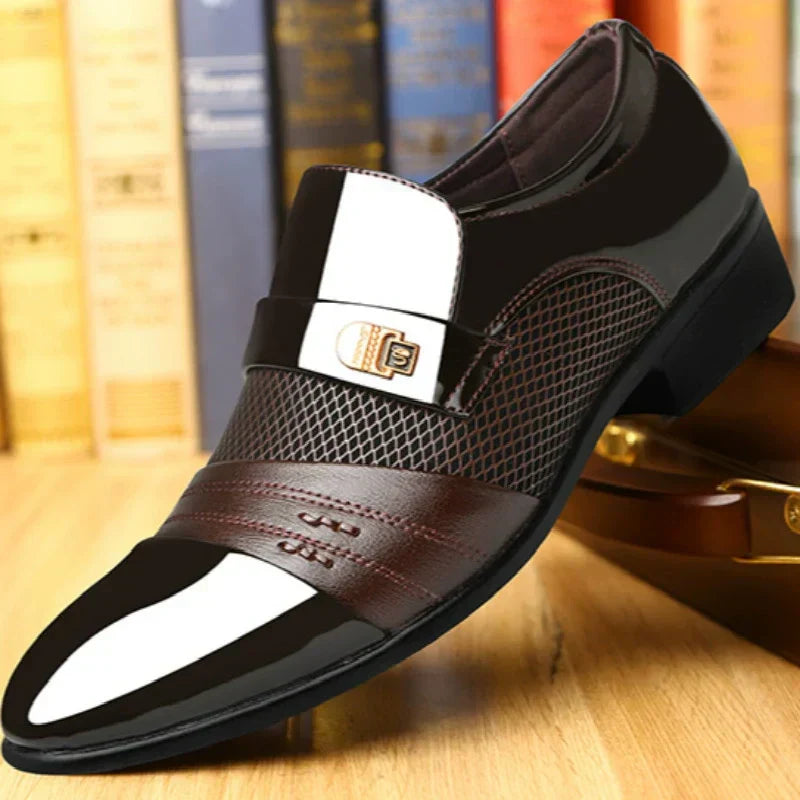 👞Chaussures formelles classiques en cuir véritable PU résistant au glissement pour hommes🔥 (53% de réduction)