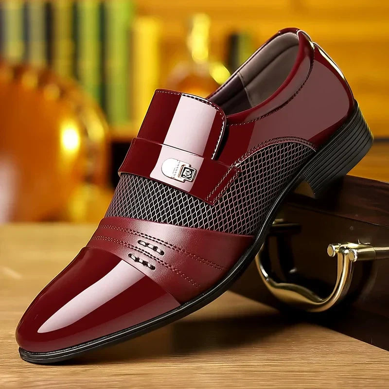 👞Chaussures formelles classiques en cuir véritable PU résistant au glissement pour hommes🔥 (53% de réduction)