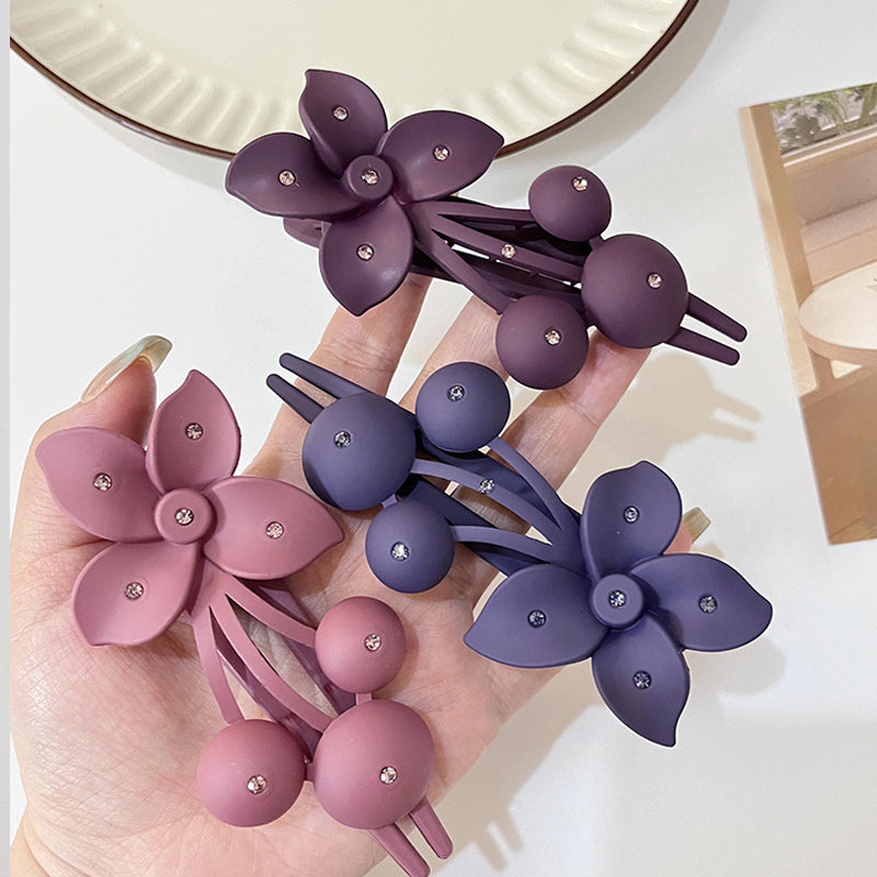 🦋Offre limitée 55% de réduction🍒Pinces à cheveux plates en strass et fleurs mates