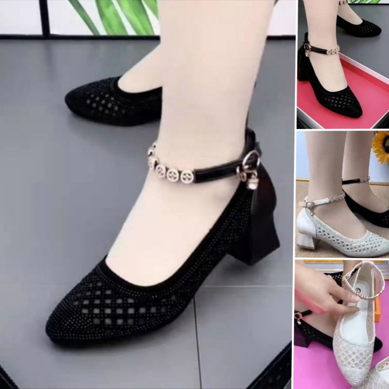 đ Sandales Ă bout pointu en maille dĂ©coupĂ©e pour femmes