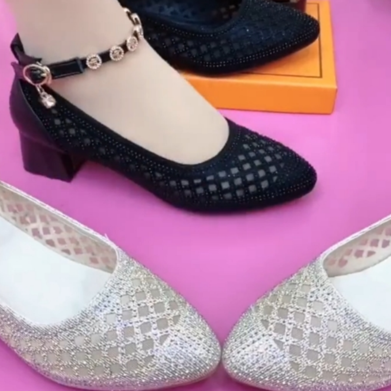 đ Sandales Ă bout pointu en maille dĂ©coupĂ©e pour femmes