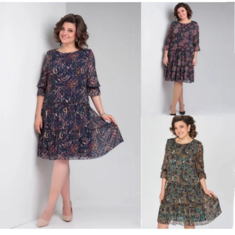 👗Robe imprimée décontractée à col rond pour femmes(🔥Offre limitée & 53% de réduction)