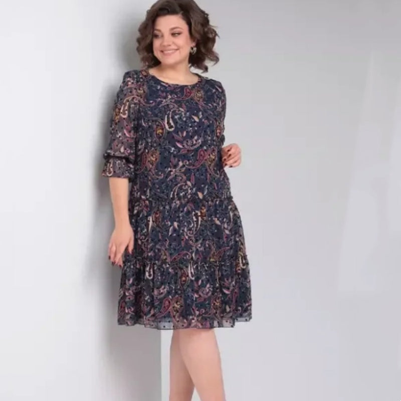 👗Robe imprimée décontractée à col rond pour femmes(🔥Offre limitée & 53% de réduction)