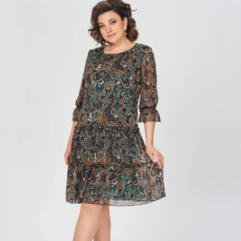 👗Robe imprimée décontractée à col rond pour femmes(🔥Offre limitée & 53% de réduction)