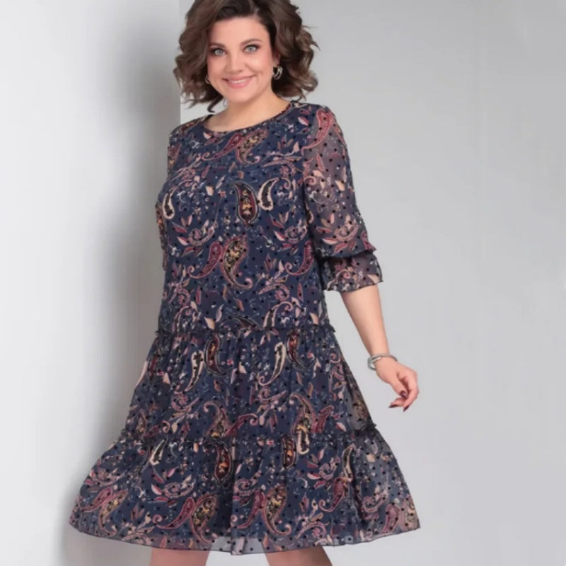 👗Robe imprimée décontractée à col rond pour femmes(🔥Offre limitée & 53% de réduction)