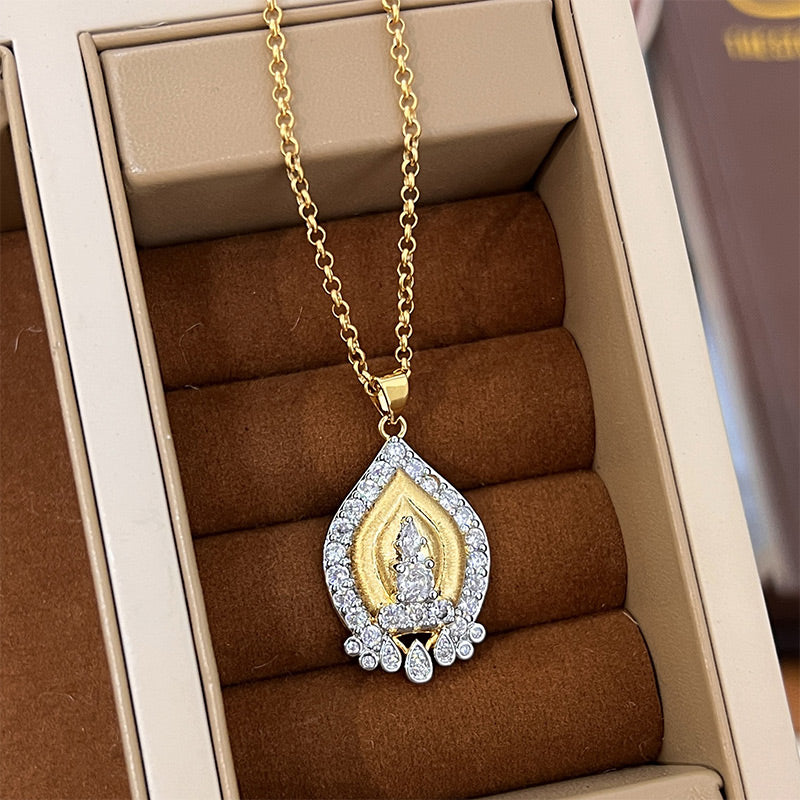 📿✨Pendentif en strass Tour d'or style rétro