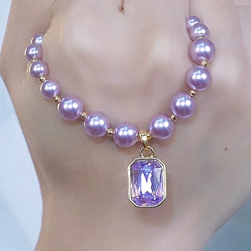 💜Collier élégant en perles imitation violet de haute qualité(✨️50 % de réduction)