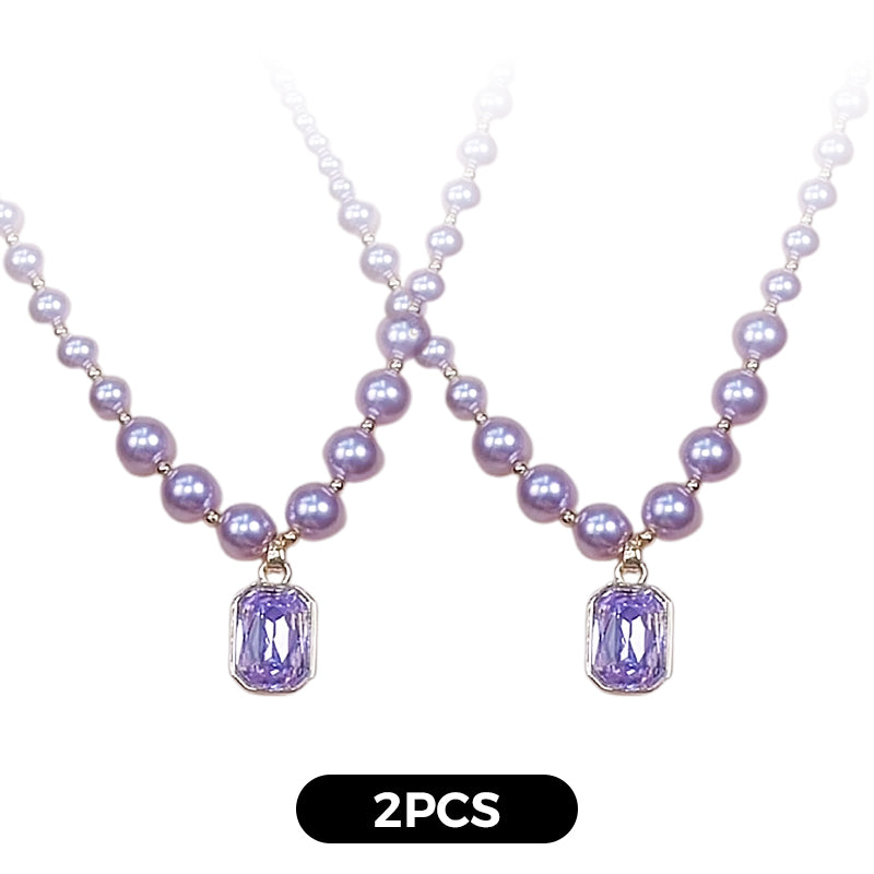 💜Collier élégant en perles imitation violet de haute qualité(✨️50 % de réduction)