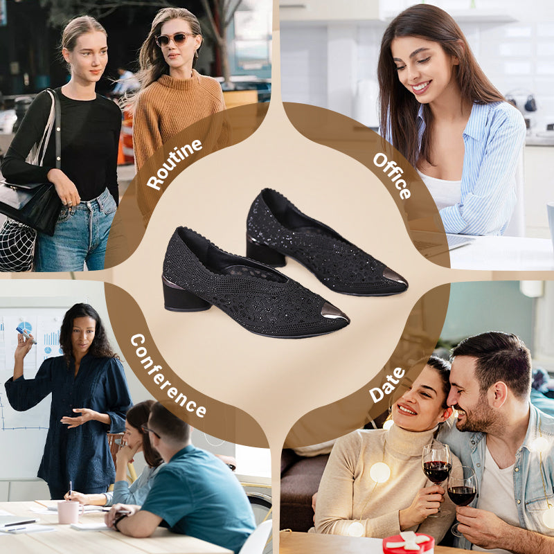 👠Nouveaux produits 2025🏆Sandales en maille creuse avec strass et talons hauts(53% de réduction)