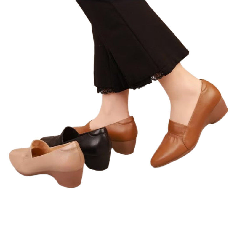 đChaussures confortables en cuir synthĂ©tique Ă petit talon pour femmes(đ„50% de rĂ©duction)