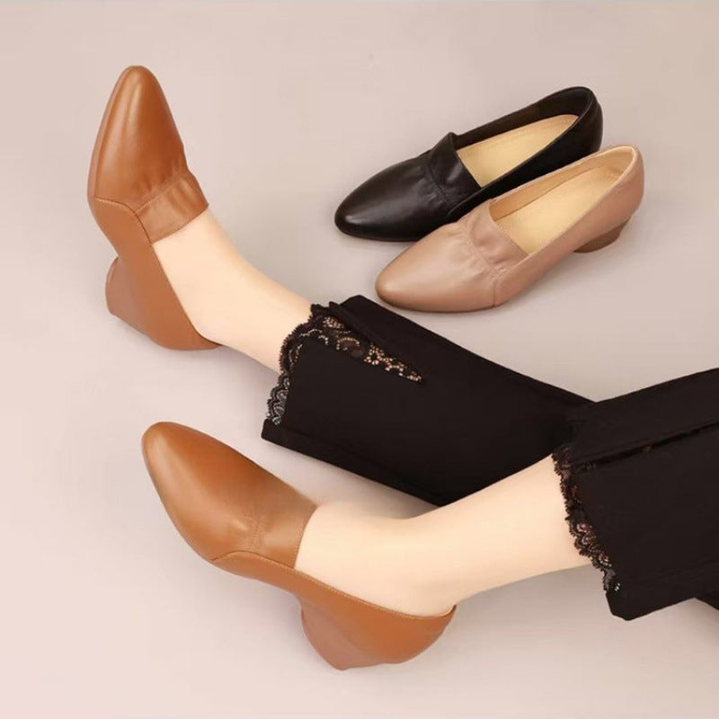 đChaussures confortables en cuir synthĂ©tique Ă petit talon pour femmes(đ„50% de rĂ©duction)