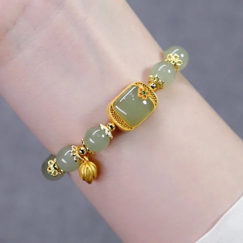 ✨2025 Dernier bracelet✨Bracelet de perles en jade de Hotan