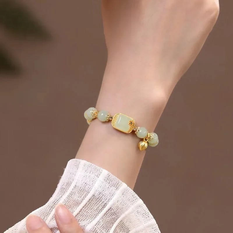 ✨2025 Dernier bracelet✨Bracelet de perles en jade de Hotan