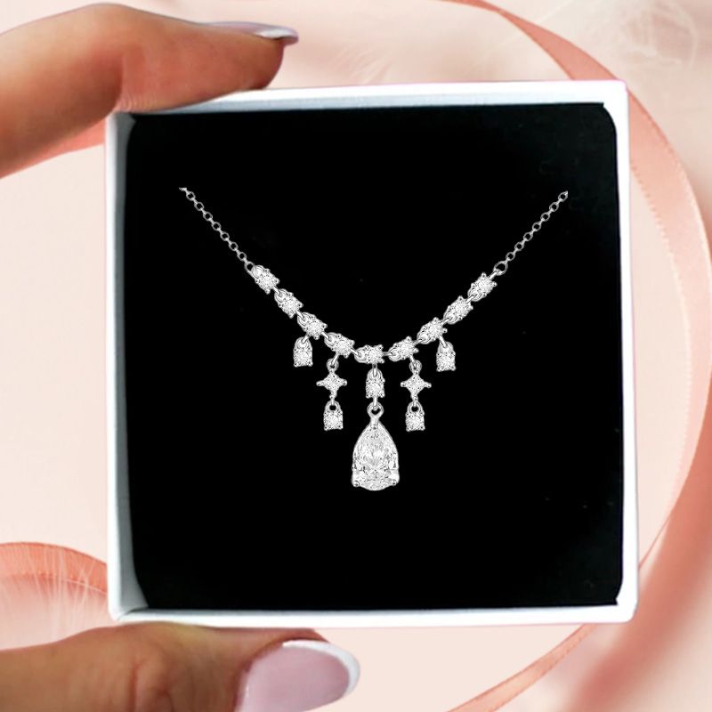 🎁Durée limitée - 50% de réduction📿Collier à pompon en zircon étincelant