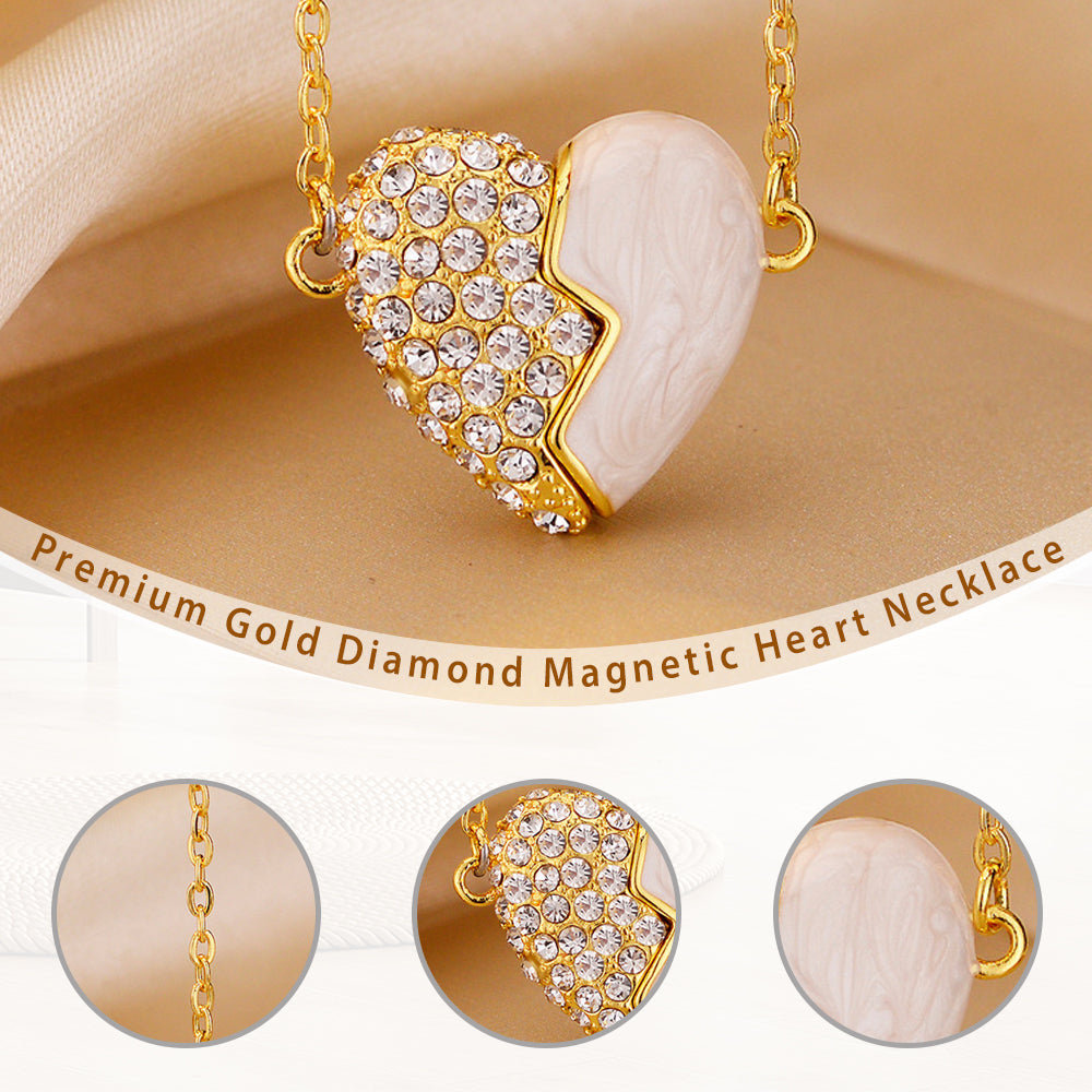 ✨ 2025 Collier pour nouveau couple📿💖Collier à cœur magnétique en or et diamants de première qualité