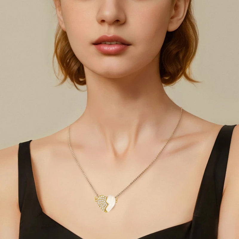 ✨ 2025 Collier pour nouveau couple📿💖Collier à cœur magnétique en or et diamants de première qualité