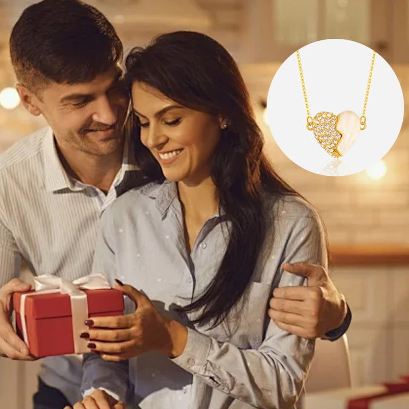 ✨ 2025 Collier pour nouveau couple📿💖Collier à cœur magnétique en or et diamants de première qualité