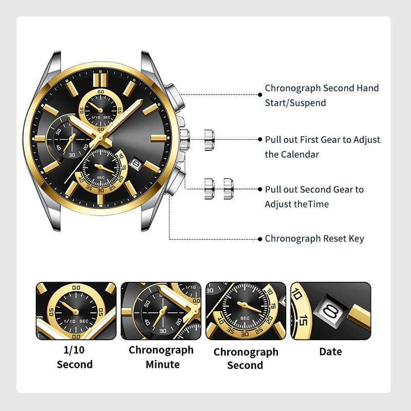⌚Montre-bracelet d'affaires en acier inoxydable pour hommes(🔥55% de réduction)