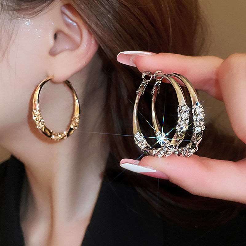 đđBoucles d'oreilles circulaires avec zircon(đ„50% de rĂ©duction)