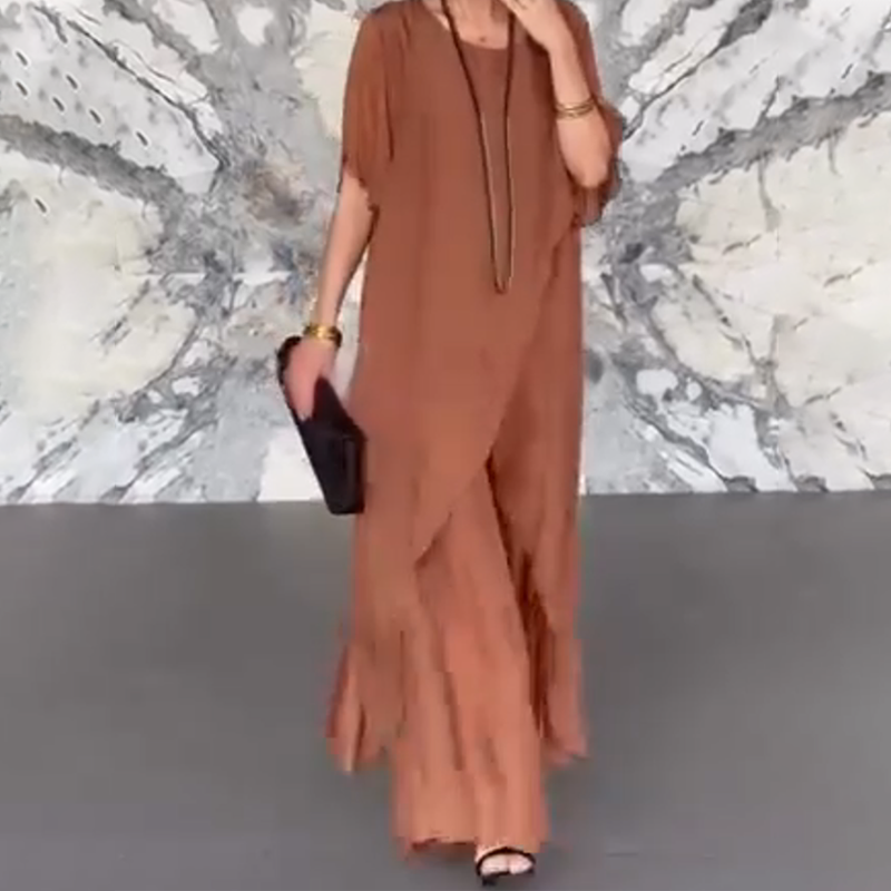 ✨️55% de réduction✨️Ensemble haut irrégulier et pantalon ample pour femme