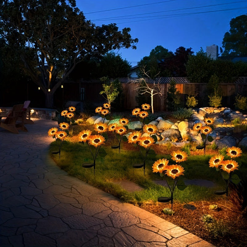 đ»Lampes solaires de jardin Ă©tanches en forme de tournesolâïž