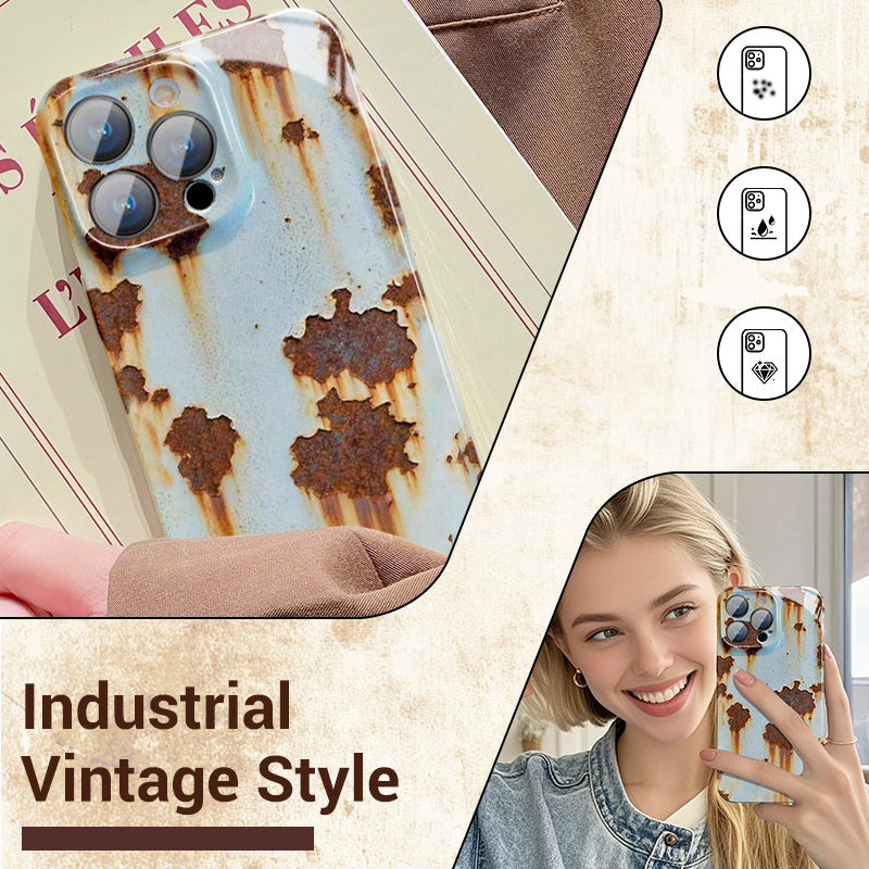 🏆📱Coque rigide Vintage Rust pour iPhone👑