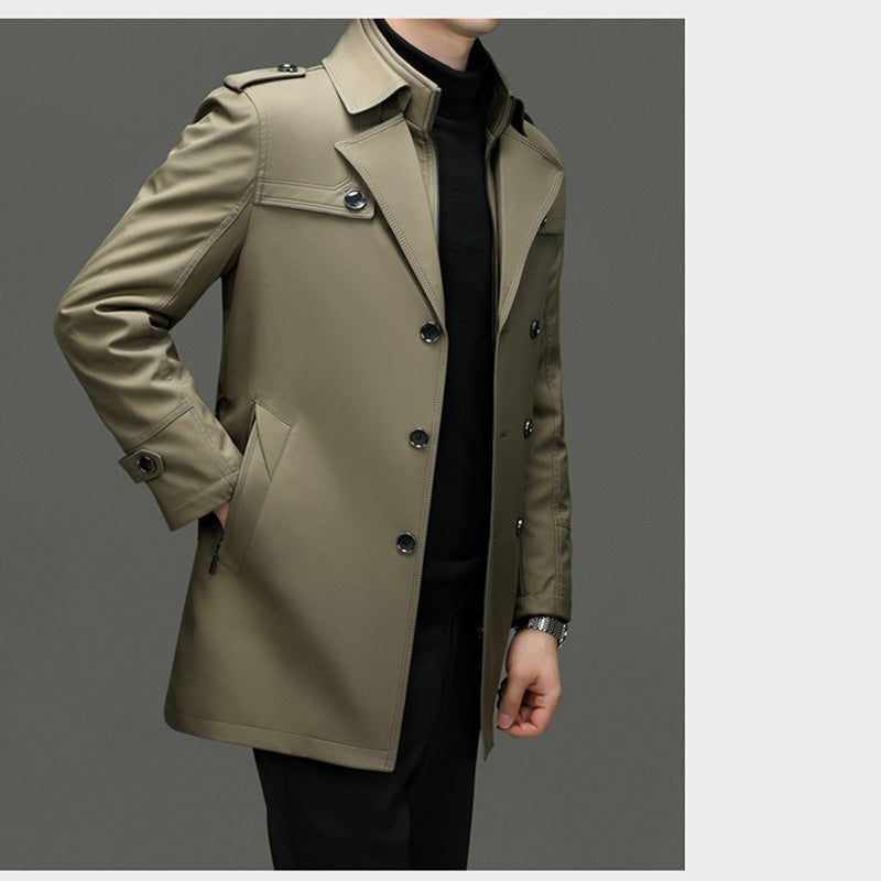 🔥55% de réduction🔥Trench-coat mi-long pour homme avec doublure amovible