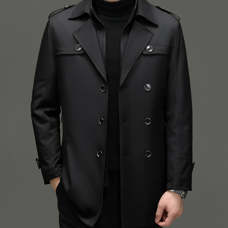 🔥55% de réduction🔥Trench-coat mi-long pour homme avec doublure amovible