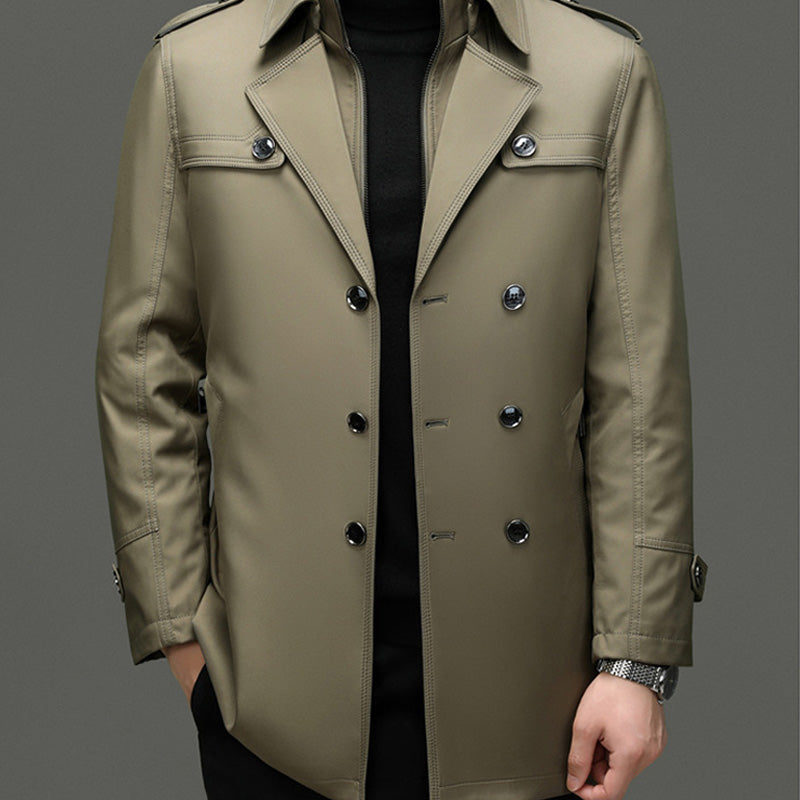 🔥55% de réduction🔥Trench-coat mi-long pour homme avec doublure amovible