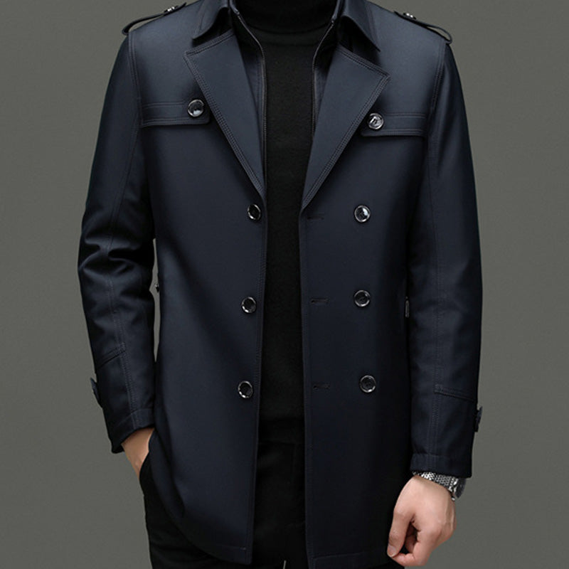 🔥55% de réduction🔥Trench-coat mi-long pour homme avec doublure amovible