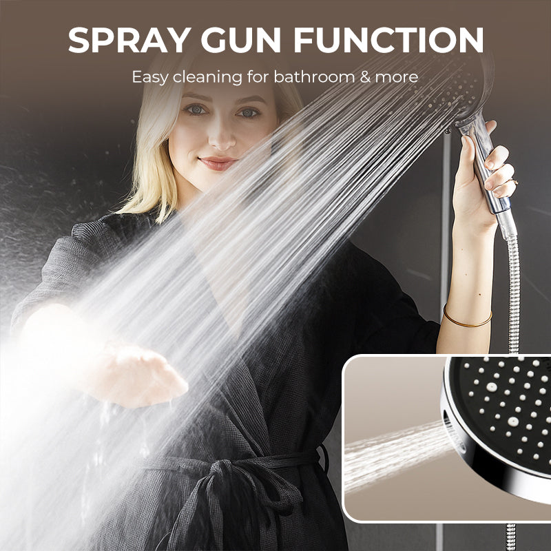 🚿Pommeau de douche à effet pluie haute pression réglable – Inclinaison à 360°, surface facile à nettoyer, compatibilité avec les flexibles de douche standard 💧