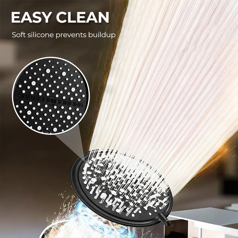 🚿Pommeau de douche à effet pluie haute pression réglable – Inclinaison à 360°, surface facile à nettoyer, compatibilité avec les flexibles de douche standard 💧
