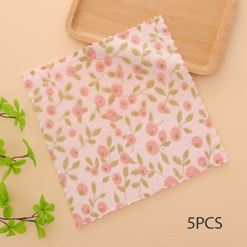 Lot de 5 chiffons en corail polaire pour la vaisselle