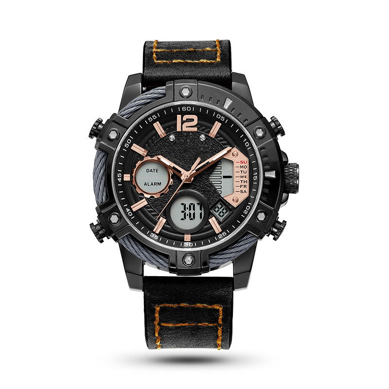 ⌚Montre de sport à quartz multifonctionnelle à double affichage pour homme, étanche à 3 ATM