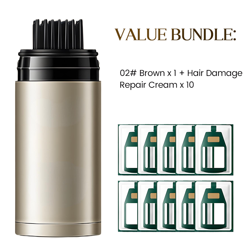 ✨Solution miracle pour les cheveux gris✨ Couvre instantanément les racines grises en 3 secondes ! Un seul coup de peigne = une coloration digne d'un salon de coiffure 🔥 Soin capillaire à base de plantes, doux pour les cheveux 💚