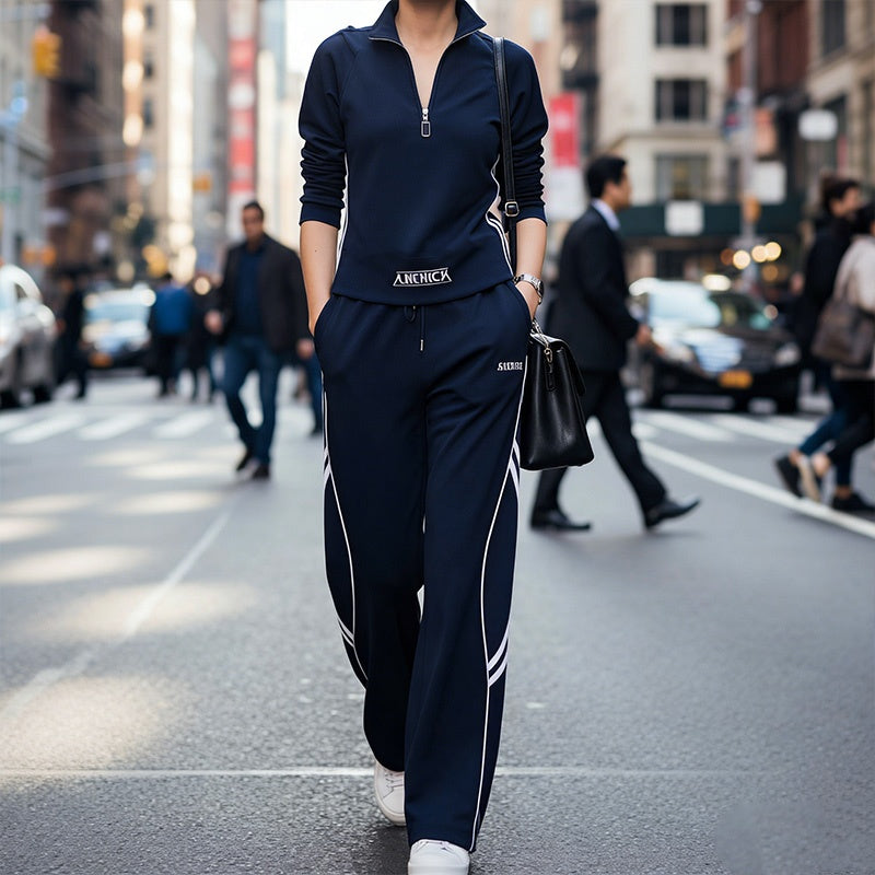 💃OFFRE SPÉCIALE - DÉJÀ TERMINÉ : 60 % DE RÉDUCTION🌸Ensemble de survêtement décontracté à demi-zip pour femme