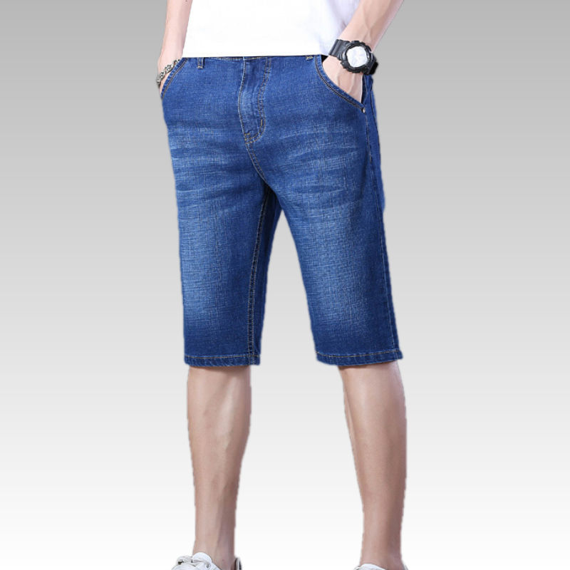 𩳠50 % DE RĂDUCTION EN CE MOMENT ! â° Short en jean lĂ©ger d'Ă©tĂ© pour homme â Respirant, dĂ©contractĂ© et idĂ©al pour les journĂ©es chaudes â Coupe Ă©lĂ©gante et confortable đ