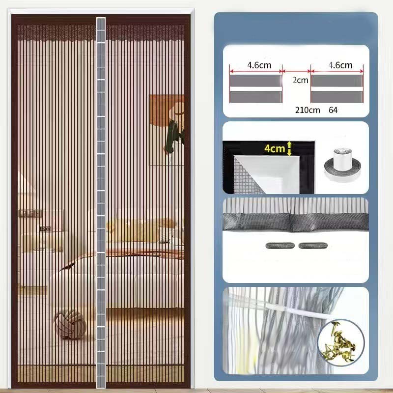 🦟 50% DE RÉDUCTION 🧲 Porte moustiquaire magnétique renforcée – Installation facile sans perçage – Anti-insectes, passage mains libres & compatible avec portes jusqu’à 210 cm 🚪