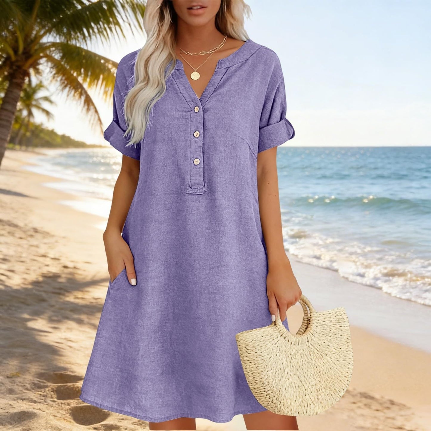 🍂🌸 Offre à durée limitée : 50 % de réduction ! Robe ceinturée à col en V et poches 🧣