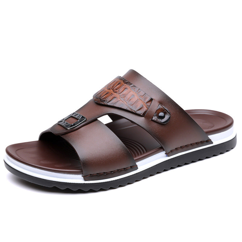 👞🏖️ PROMO FLASH 50% ! Sandales Slip-On Homme Simili Cuir – 2 Textures, Semelle Anti-Dérapante, 3 Couleurs, Pointures 39-48, Respirantes, Rembourrées ✨