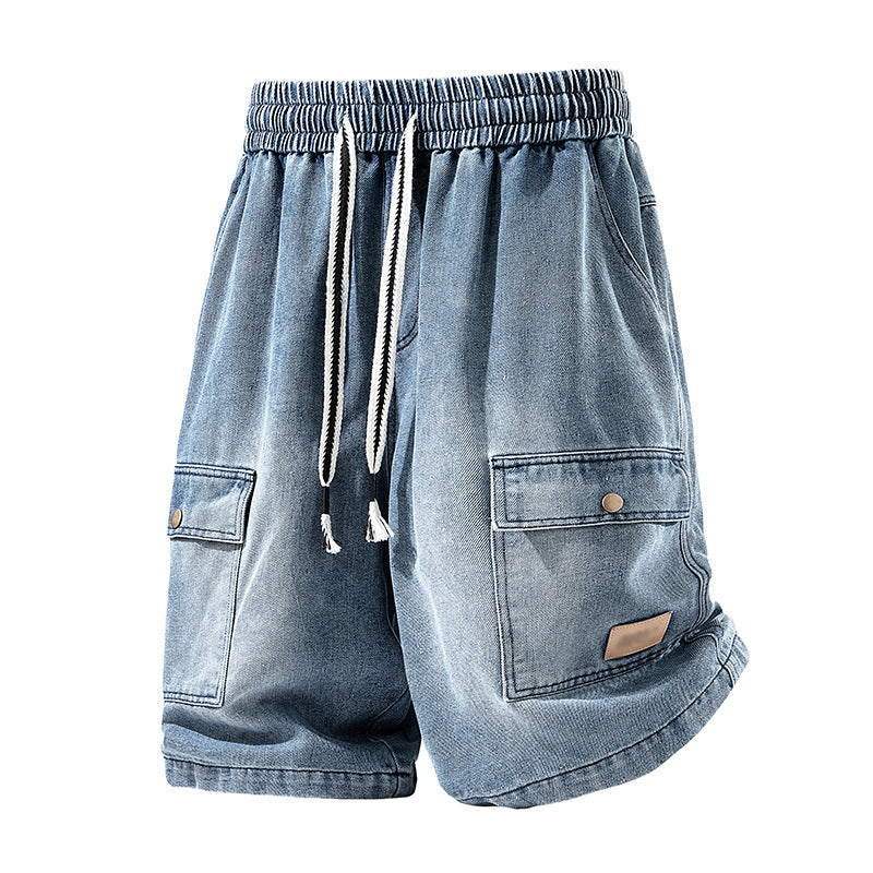 👖 50 % DE RÉDUCTION ! 🏙️ Short cargo en jean ample pour homme – Style « high street » et coupe ajustable 🛹