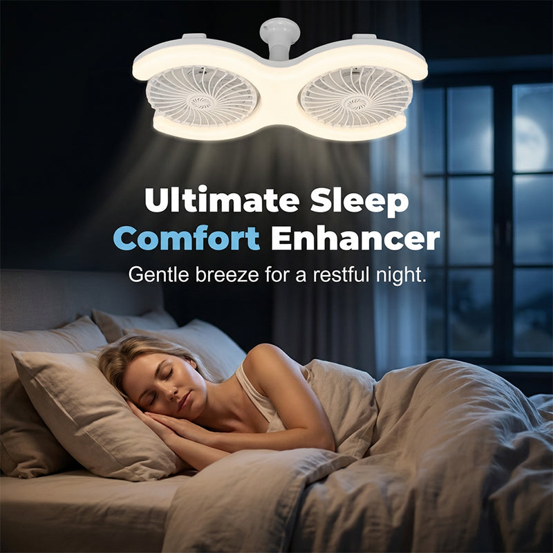 💡🔥 -50% ! Ventilateur Plafond LED Double Tête E27 – Double Rangée Grande Capacité Ventilation Refroidissement Instantané, LED Haute Transmittance Sans Scintillement Économie Énergie, Ultra-Silencieux Installation Secondes · Blanc ✨