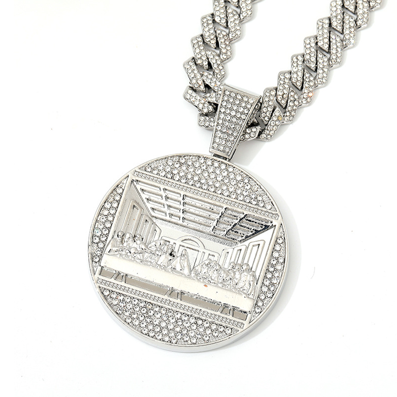 💎 Collier Chaîne Cubaine – Métal – Pendentif Statement Surdimensionné for Homme