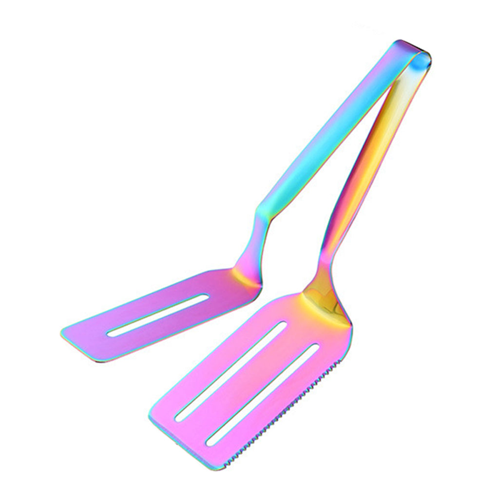 đ„©đ„ Pince Ă steak 3-en-1 en acier inoxydable â Bord tranchant dentelĂ© avec spatule et surface ajourĂ©e