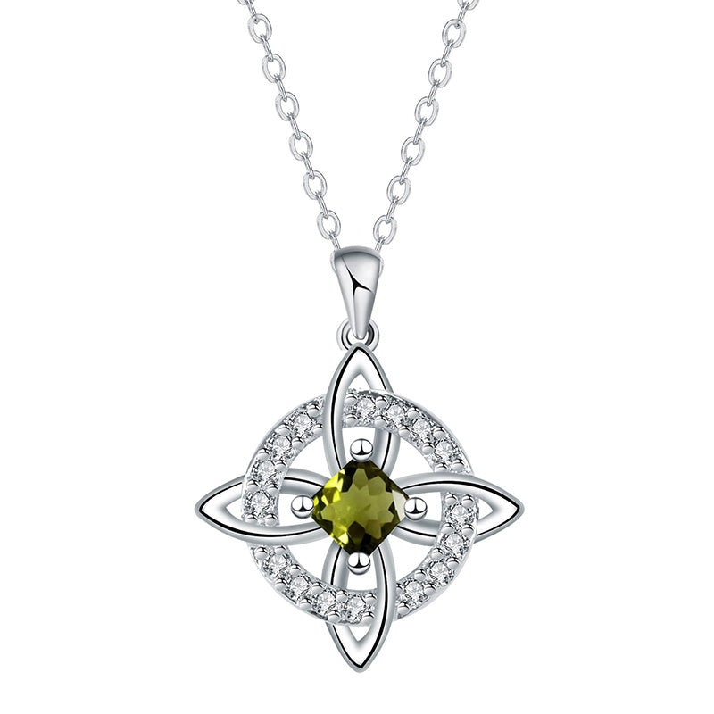 ☘️ Collier avec nœud celtique et pierre de naissance – Élégant et réglable, pour le quotidien comme pour les grandes occasions