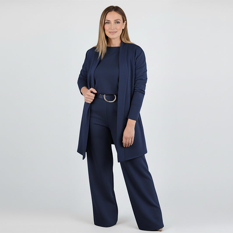 🍂Soldes d'automne🍂Elegant 3-piece set including long cardigan, top and pants💞