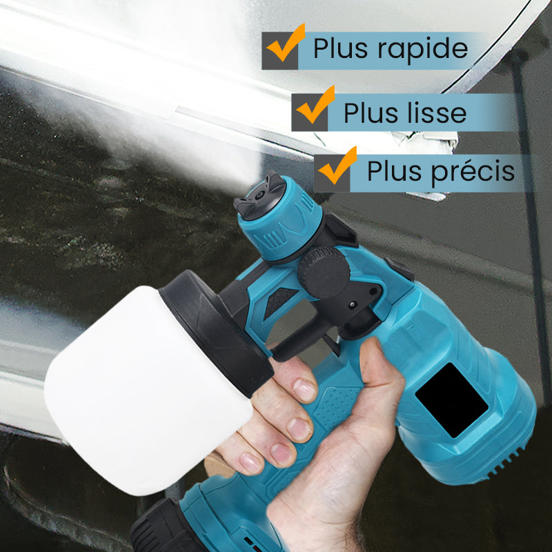 Pistolet à peinture électrique sans fil ⚡ 800 ml/minute pour une pulvérisation continue 💪 Rechargeable, sans fil, pulvérisation sous tous les angles sans fuites. Idéal pour les meubles, les clôtures et les murs 🏠