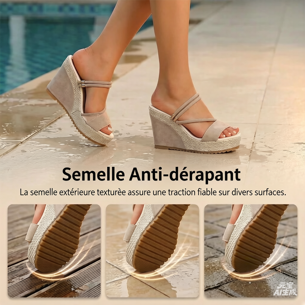 👡 50 % DE RÉDUCTION ! ☀️ Sandales à talons compensés pour femmes – Confortables, stables et élégantes – idéales avec une robe d'été, un short ou pour une journée en ville – semelle amortissante pour les longues promenades 🌸